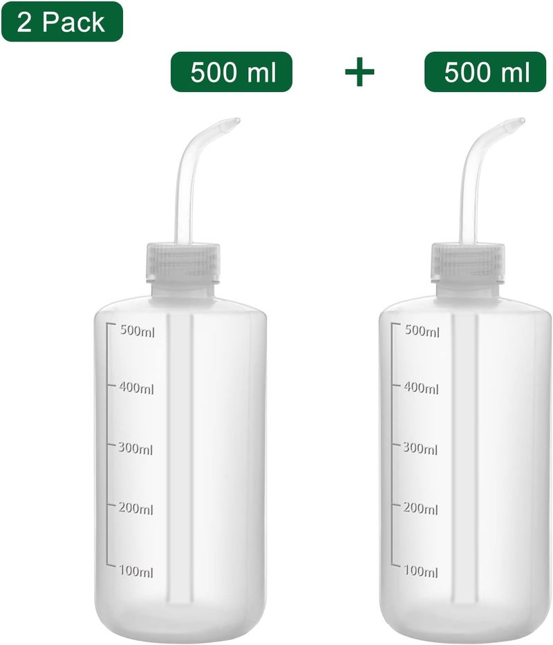 FunChem Chemical Wash Bottle, 2-Pack Plastic Lab Squeeze Washing Bottle with Clear Graduations, LDPE, Narrow Mouth (500 mL) - Image 5
